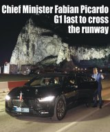 Chief Minister Fabian Picardo G1 last to cross the runway